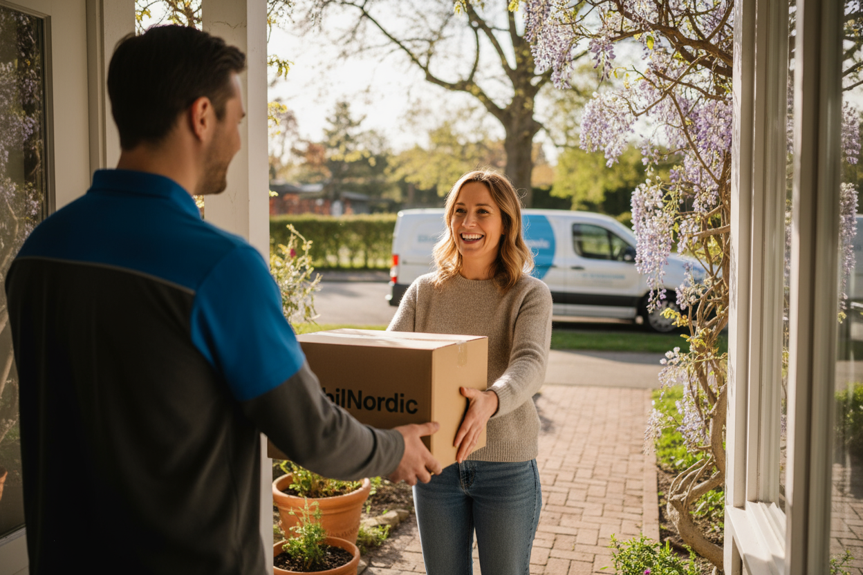 remove logo and keep text MobilNordic only